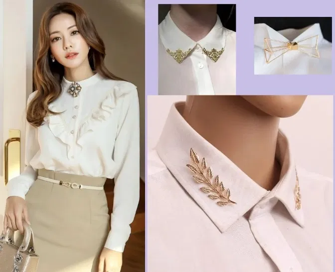 Cài áo giúp set đồ của nàng công sở thêm cuốn hút (Ảnh: Internet)