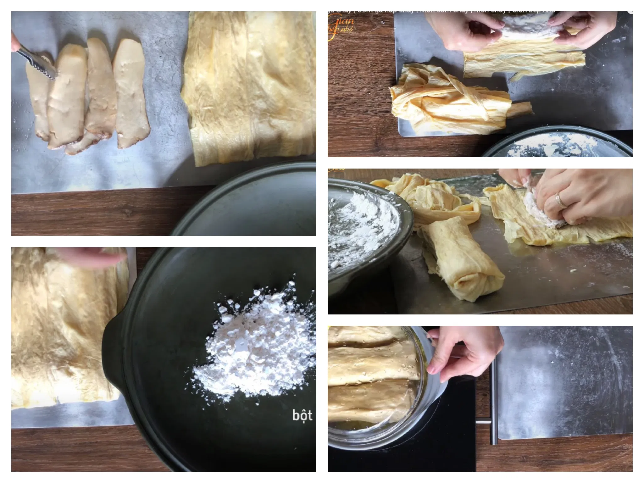 Làm thịt gà từ nấm và tàu hủ ky