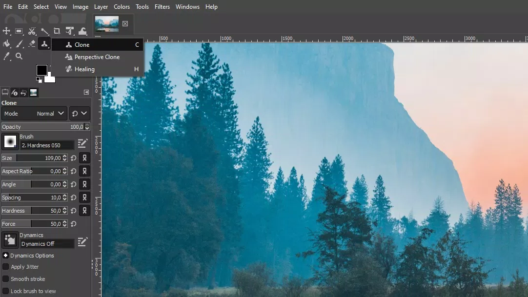 Chọn công cụ Clone trong GIMP (Ảnh: Internet) Chọn công cụ Clone trong GIMP (Ảnh: Internet)