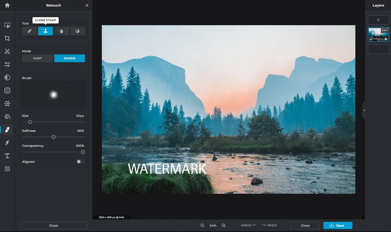 Chọn công cụ Clone Stamp trong Pxlr Express (Ảnh: Internet) Chọn công cụ Clone Stamp trong Pxlr Express (Ảnh: Internet)