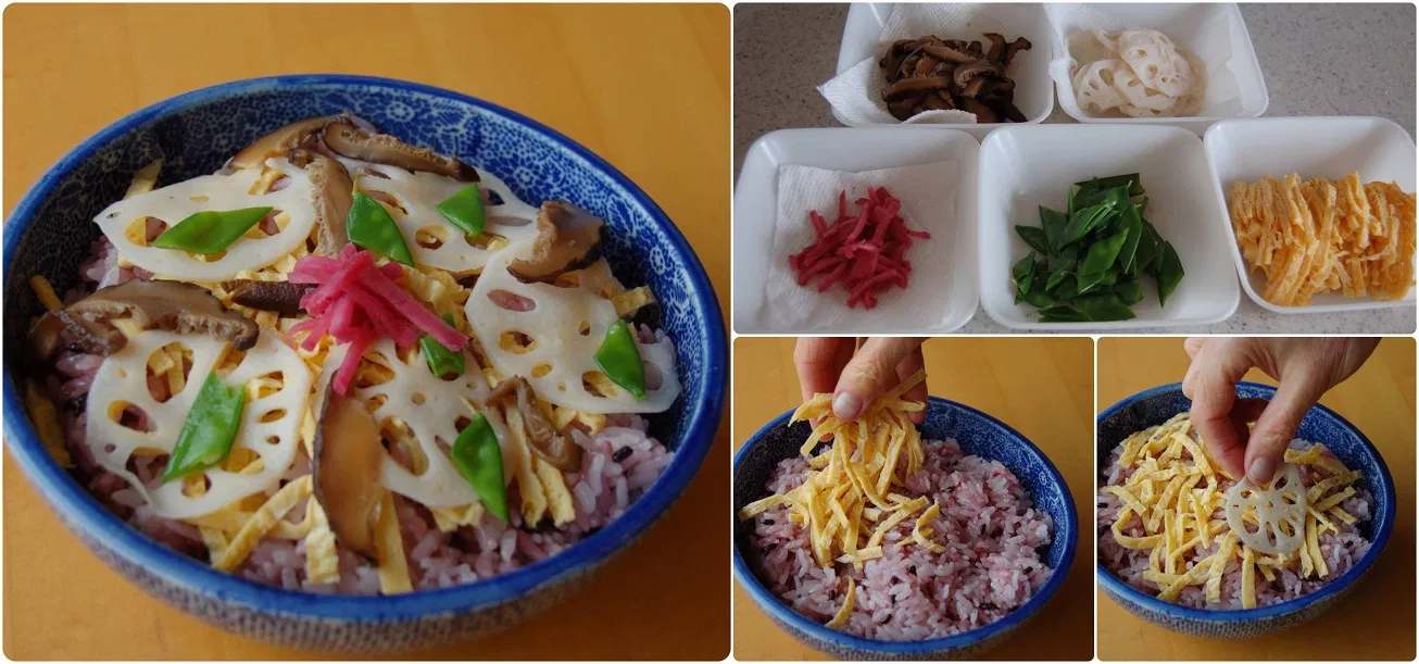 Trộn các nguyên liệu với nhau để làm món chirashi sushi (Ảnh: Internet) Trộn các nguyên liệu với nhau để làm món chirashi sushi (Ảnh: Internet)