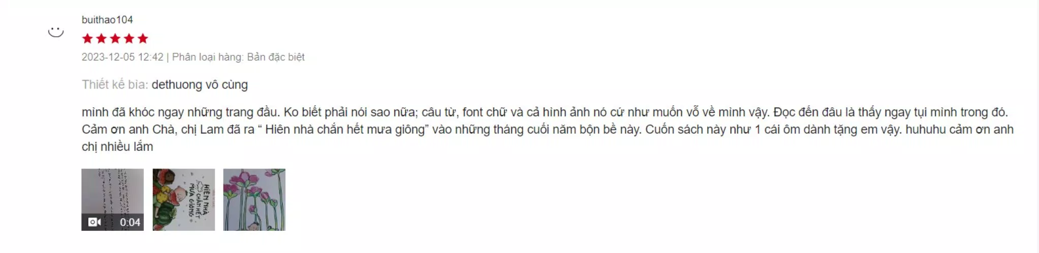 Cảm nhận đánh giá của bạn đọc về cuốn sách ( Ảnh: BlogAnChoi )