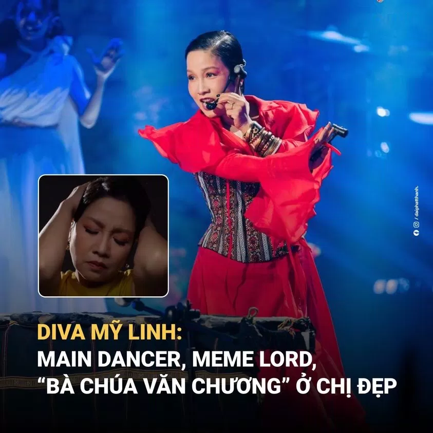 Mỹ Linh tại "Chị Đẹp": Giáo chủ đi show, tấu hài là chính (Ảnh: Internet) Mỹ Linh tại "Chị Đẹp": Giáo chủ đi show, tấu hài là chính (Ảnh: Internet)