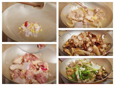 Nấu gà hầm nấm đông cô. (Nguồn: CookBeo) Nấu gà hầm nấm đông cô. (Nguồn: CookBeo)