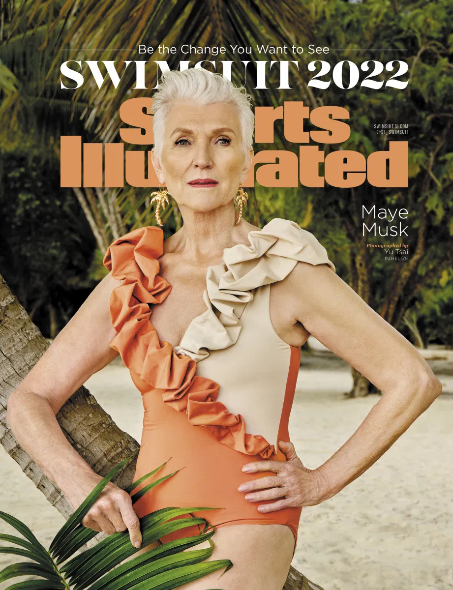 Maye Musk trên bìa tạp chí Sports Illustrated (Ảnh: Internet)