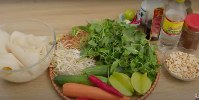 Nguyên liệu làm món nộm sách bò