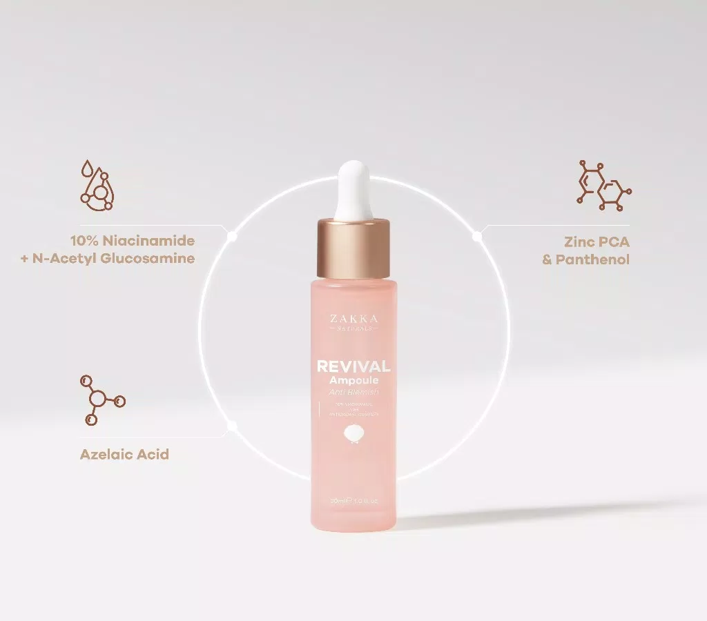 Serum B3 Zakka Naturals Revival Ampoule Anti Blemish 10% Niacinamide + NAG