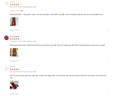 Đánh giá của khách hàng (Ảnh: internet)