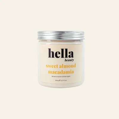 Tẩy tế bào chết body hạnh nhân macca Hella Beauty