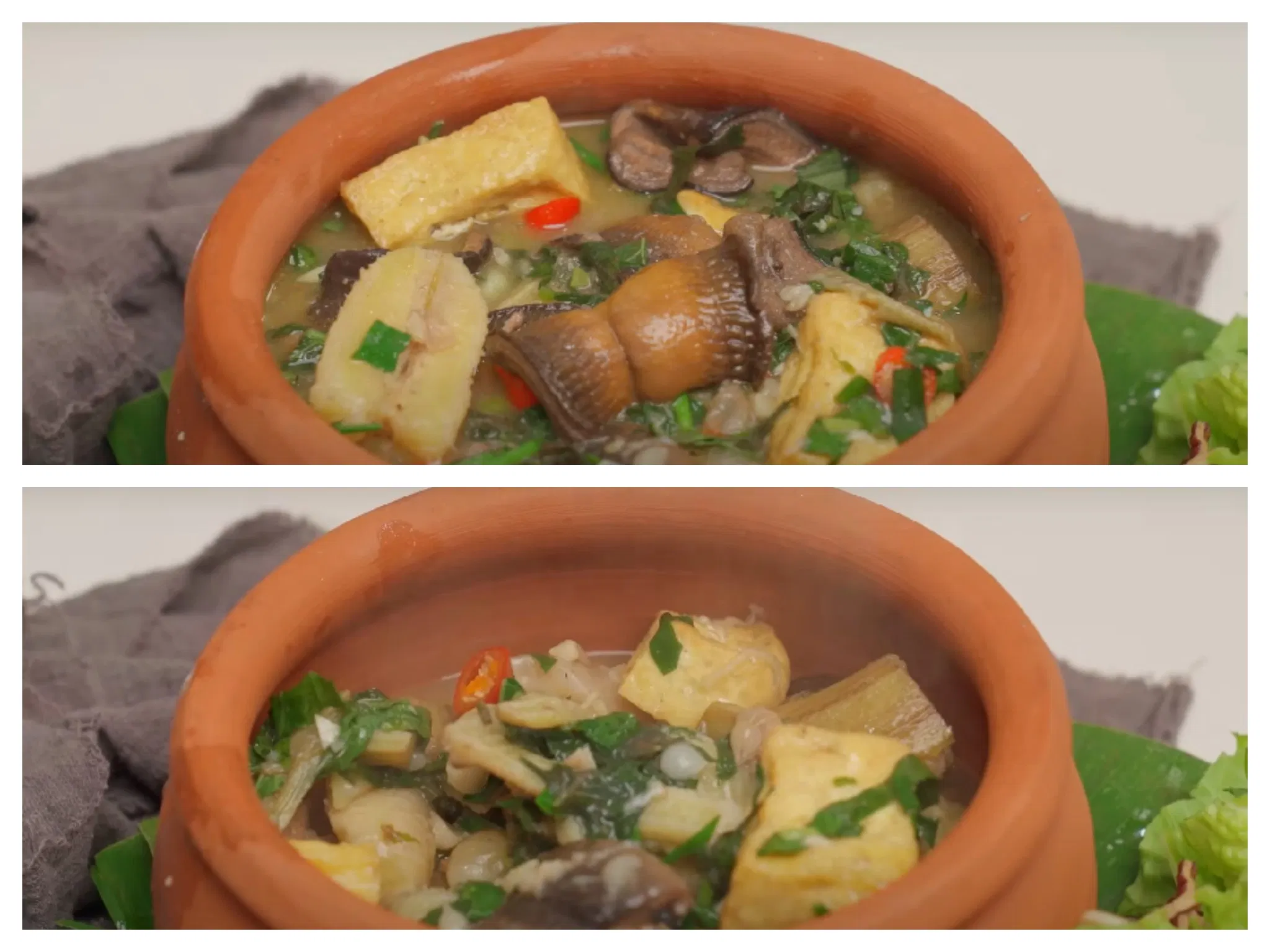 Thành phẩm lươn om chuối đậu hao cơm