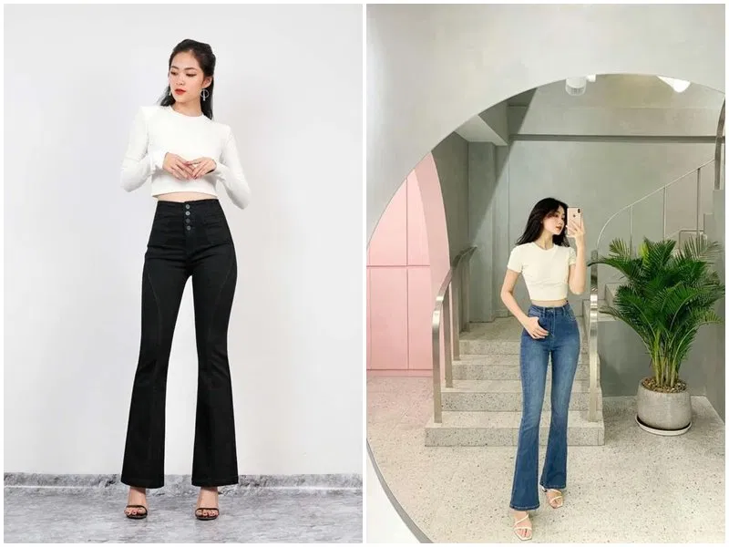 Quần ống loe tôn dáng, giúp chị em thêm xinh thêm sang trong dịp Tết này (Ảnh: Internet)