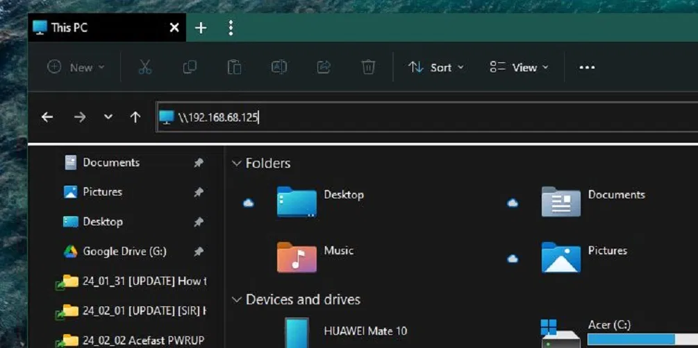 Nhập địa chỉ IP máy Mac vào File Explorer của Windows (Ảnh: Internet) Nhập địa chỉ IP máy Mac vào File Explorer của Windows (Ảnh: Internet)