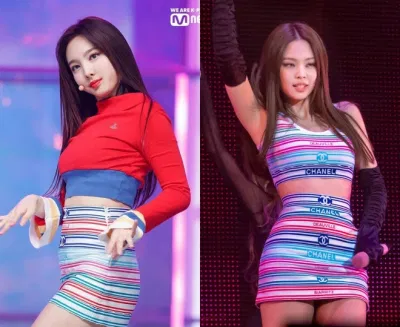 Stylist nhà JYP thường xuyên để mỹ nhân TWICE nhiều lần đụng hàng trang phục với Jennie.