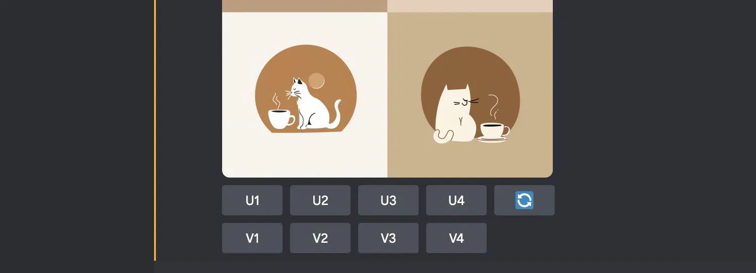 Các nút U bên dưới hình ảnh trong Midjourney (Ảnh: Internet) Các nút U bên dưới hình ảnh trong Midjourney (Ảnh: Internet)
