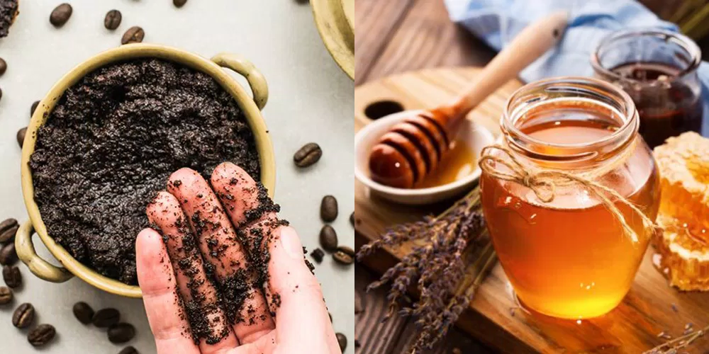 Cafe và mật ong giúp kích thích quá trình tuần hoàn dưới da nhanh hơn (Nguồn: Internet)