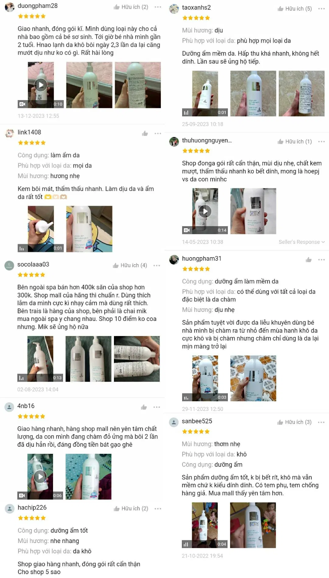 Đánh giá của khách hàng về nhũ tương Ziaja Med Atopic Skin Dermatological Formula Body Lotion Nourishing (Nguồn: Internet)