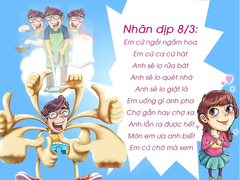 Chùm thơ về ngày 8/3 hài hước bá đạo