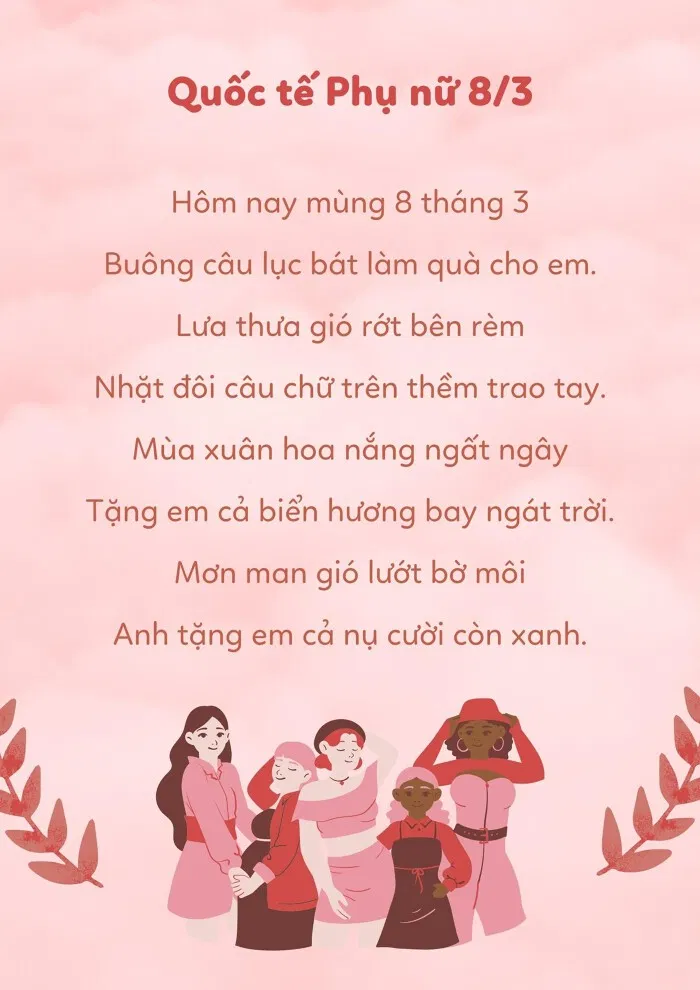Những bài thơ về ngày 8/3 tặng bạn gái