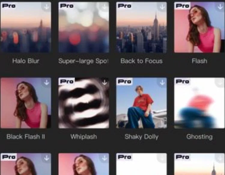 Các hiệu ứng trong CapCut Pro (Ảnh: Internet) Các hiệu ứng trong CapCut Pro (Ảnh: Internet)