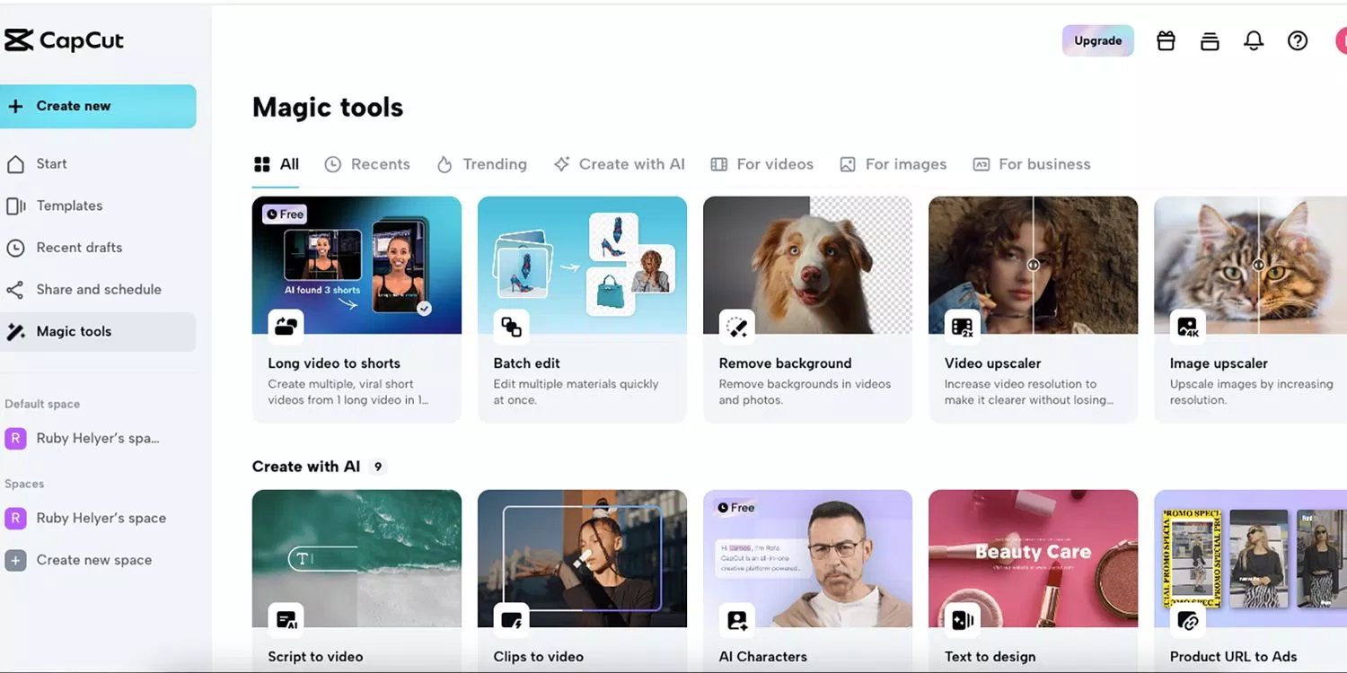 Các công cụ Magic chỉnh sửa video trong CapCut miễn phí (Ảnh: Internet) Các công cụ Magic chỉnh sửa video trong CapCut miễn phí (Ảnh: Internet)