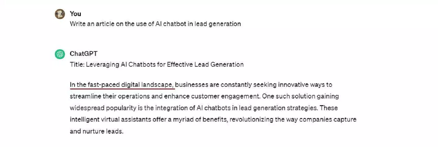 ChatGPT sử dụng cách viết sáo rỗng (Ảnh: Internet) ChatGPT sử dụng cách viết sáo rỗng (Ảnh: Internet)