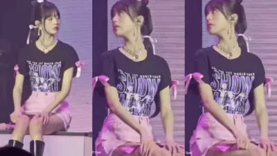 mạng xã hội lan truyền đoạn clip Jang Wonyoung được cho là đang tự cấu véo vào đùi mình để tỉnh táo trong concert của IVE tại Singapore.