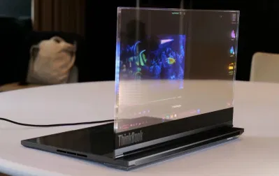 Laptop màn hình trong suốt của Lenovo (Ảnh: Internet) Laptop màn hình trong suốt của Lenovo (Ảnh: Internet)