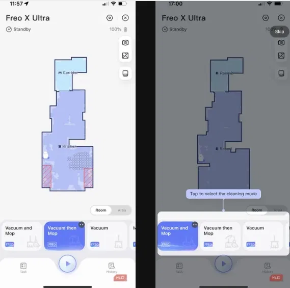 Ứng dụng Narwal có các chế độ hoạt động khác nhau cho robot (Ảnh: Internet) Ứng dụng Narwal có các chế độ hoạt động khác nhau cho robot (Ảnh: Internet)
