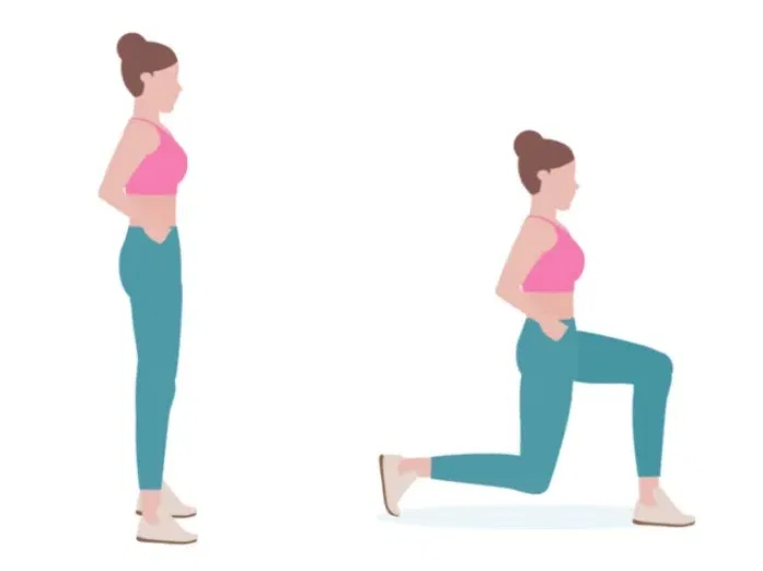 Bài tập lunge (Ảnh: Internet) Bài tập lunge (Ảnh: Internet)