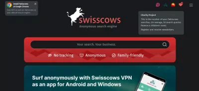 Trang chủ công cụ tìm kiếm Swisscows (Ảnh: Internet) Trang chủ công cụ tìm kiếm Swisscows (Ảnh: Internet)