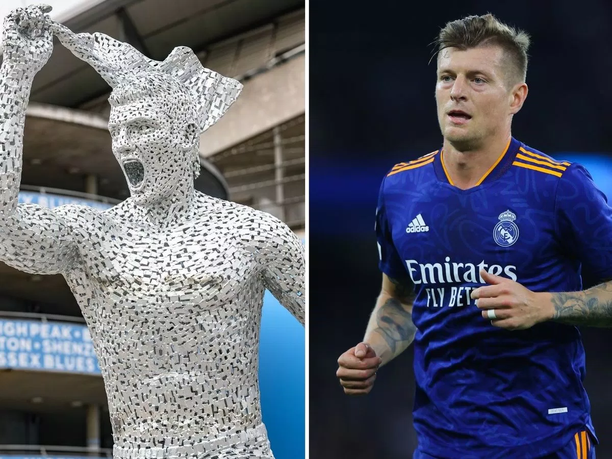 Tượng Aguero nhưng sao quá giống... Kroos (Nguồn: Internet)