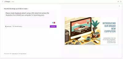 Microsoft Designer với hình ảnh quảng cáo Facebook theo phong cách giữa thập niên 50 (Ảnh: Internet) Microsoft Designer với hình ảnh quảng cáo Facebook theo phong cách giữa thập niên 50 (Ảnh: Internet)