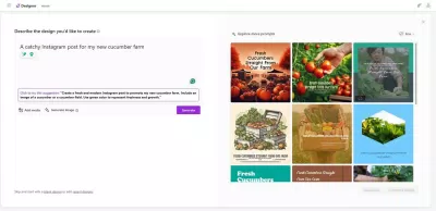 Microsoft Designer tạo bài đăng Instagram về trang trại dưa chuột (Ảnh: Internet) Microsoft Designer tạo bài đăng Instagram về trang trại dưa chuột (Ảnh: Internet)