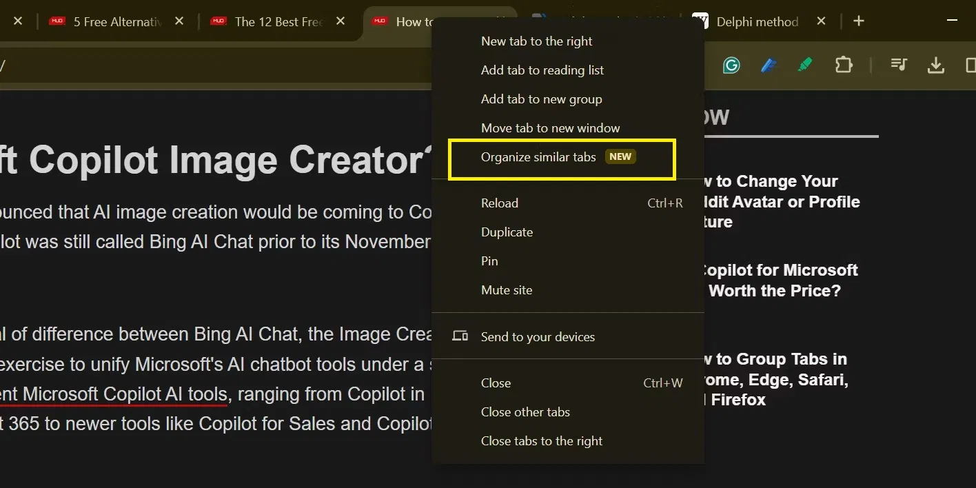 Cách sắp xếp nhanh các tab Google bằng AI
