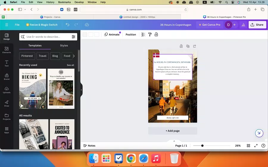 Các đường căn chỉnh màu hồng khi di chuyển đối tượng trong Canva (Ảnh: Internet) Các đường căn chỉnh màu hồng khi di chuyển đối tượng trong Canva (Ảnh: Internet)