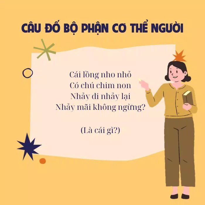 Câu đố vui về bộ phận cơ thể cho trẻ mầm mon