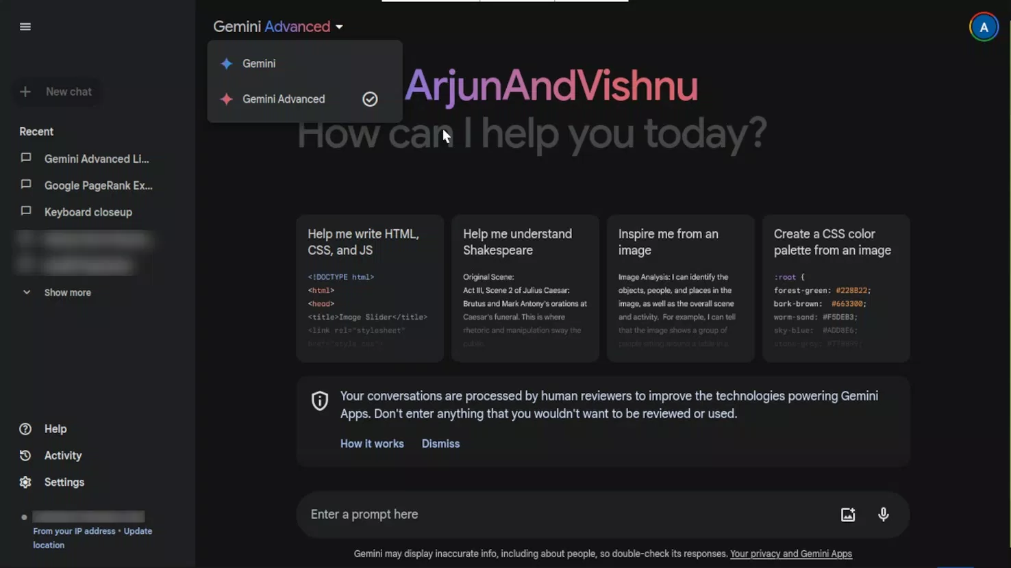Giao diện của Gemini Advanced (Ảnh: Internet) Giao diện của Gemini Advanced (Ảnh: Internet)
