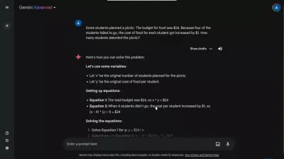 Gemini trả lời câu đố logic toán học (Ảnh: Internet) Gemini trả lời câu đố logic toán học (Ảnh: Internet)