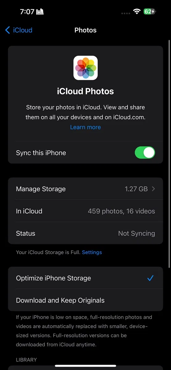 Gửi hình ảnh từ iPhone lên iCloud Photos (Ảnh: Internet) Gửi hình ảnh từ iPhone lên iCloud Photos (Ảnh: Internet)