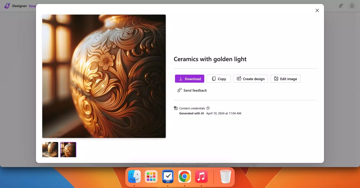 Hình ảnh cận cảnh được tạo bằng Image Creator của Microsoft (Ảnh: Internet) Image Creator của Microsoft
