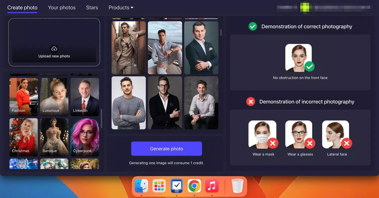 Tạo ảnh trong ứng dụng 1PhotoAI (Ảnh: Internet) Tạo ảnh trong ứng dụng 1PhotoAI (Ảnh: Internet)