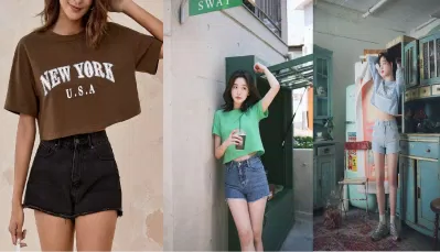 Croptop kết hợp với quần short (Nguồn: Internet)
