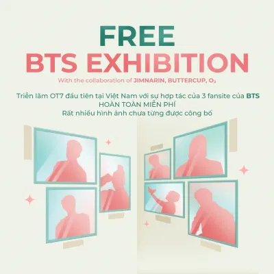 Tại khu vực Free BTS Exhibition, các Army Việt sẽ được chiêm ngưỡng những tấm hình siêu đẹp, siêu sắc nét của 7 thành viên nhà BTS.