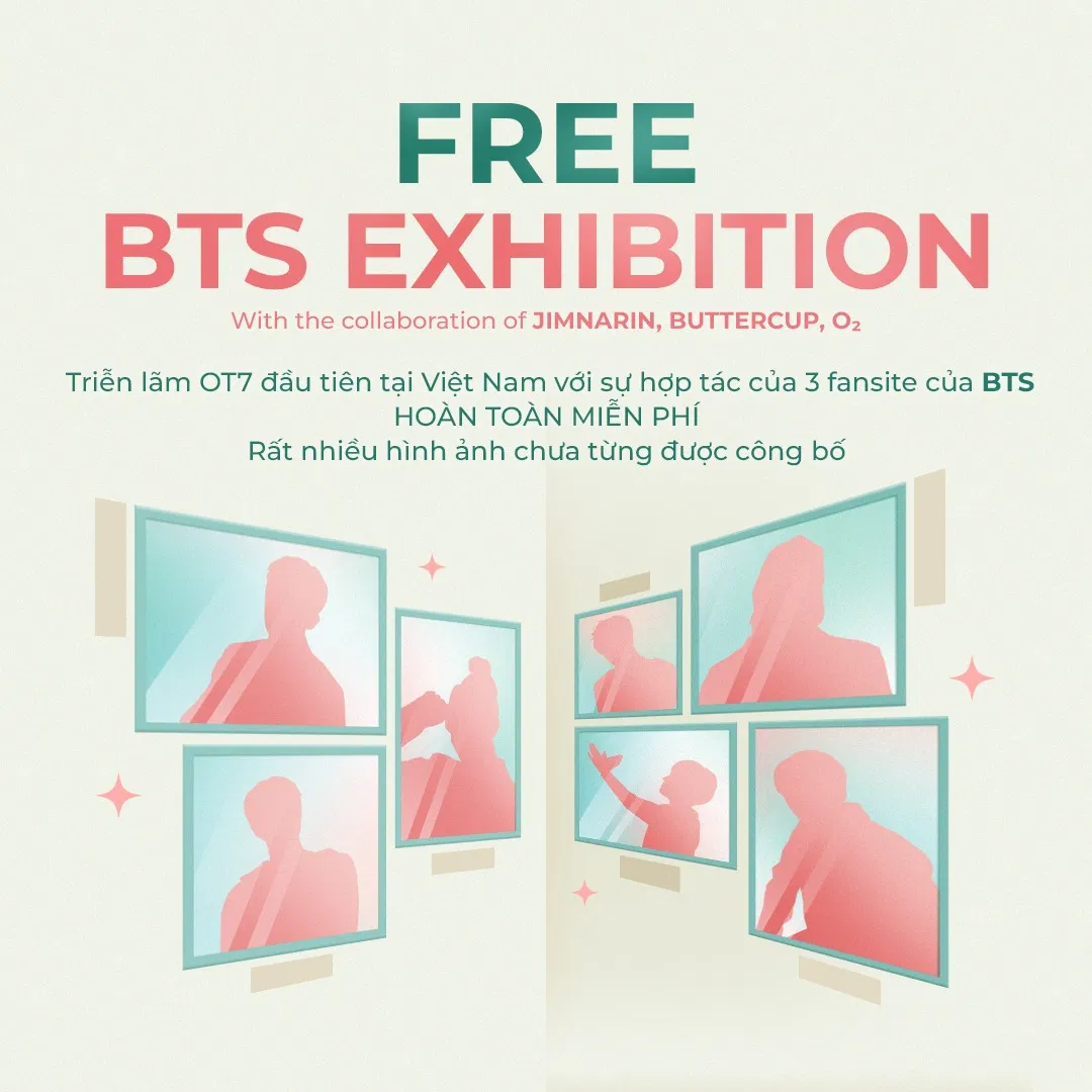 Tại khu vực Free BTS Exhibition, các Army Việt sẽ được chiêm ngưỡng những tấm hình siêu đẹp, siêu sắc nét của 7 thành viên nhà BTS.