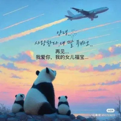 Poster fan-made chia tay Fubao khi nàng "công chúa" trở về Trung Quốc. Ảnh: Internet.