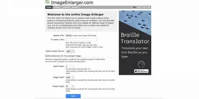 Giao diện trang web Image Enlarger (Ảnh: Internet) Giao diện trang web Image Enlarger (Ảnh: Internet)