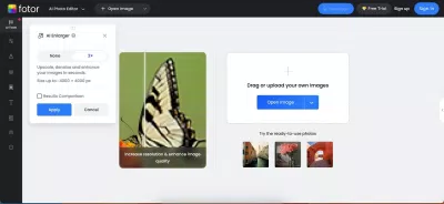 Tải hình ảnh vào Fotor để phóng to bằng AI (Ảnh: Internet) Tải hình ảnh vào Fotor để phóng to bằng AI (Ảnh: Internet)