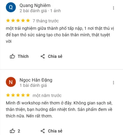 Đánh giá của khách hàng về workshop