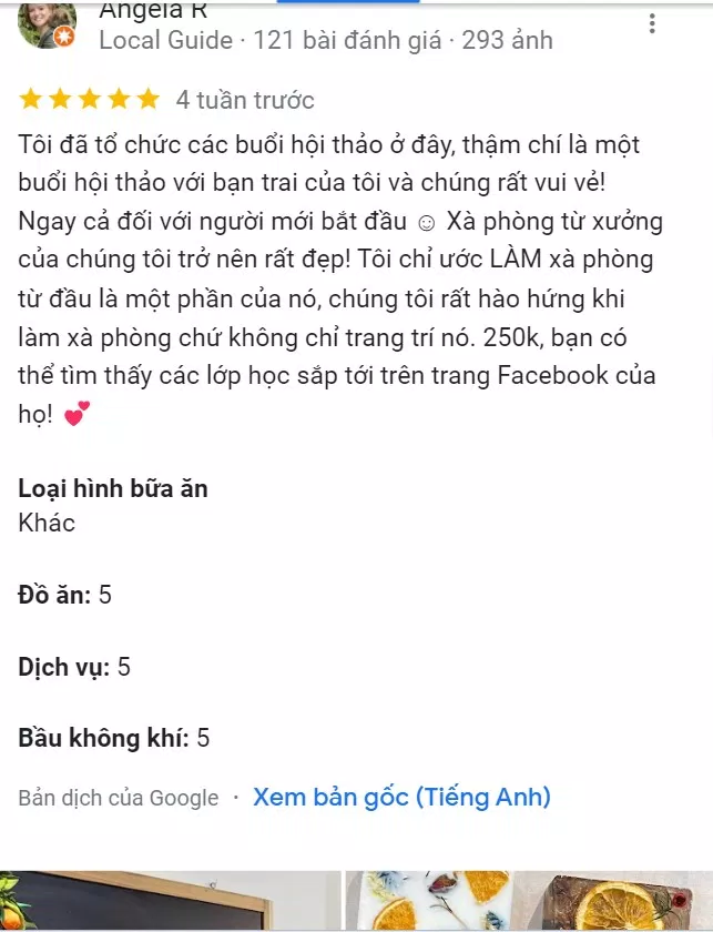Đánh giá của khách hàng đã tham gia workshop(Nguồn: BlogAnChoi) Đánh giá của khách hàng đã tham gia workshop(Nguồn: BlogAnChoi)
