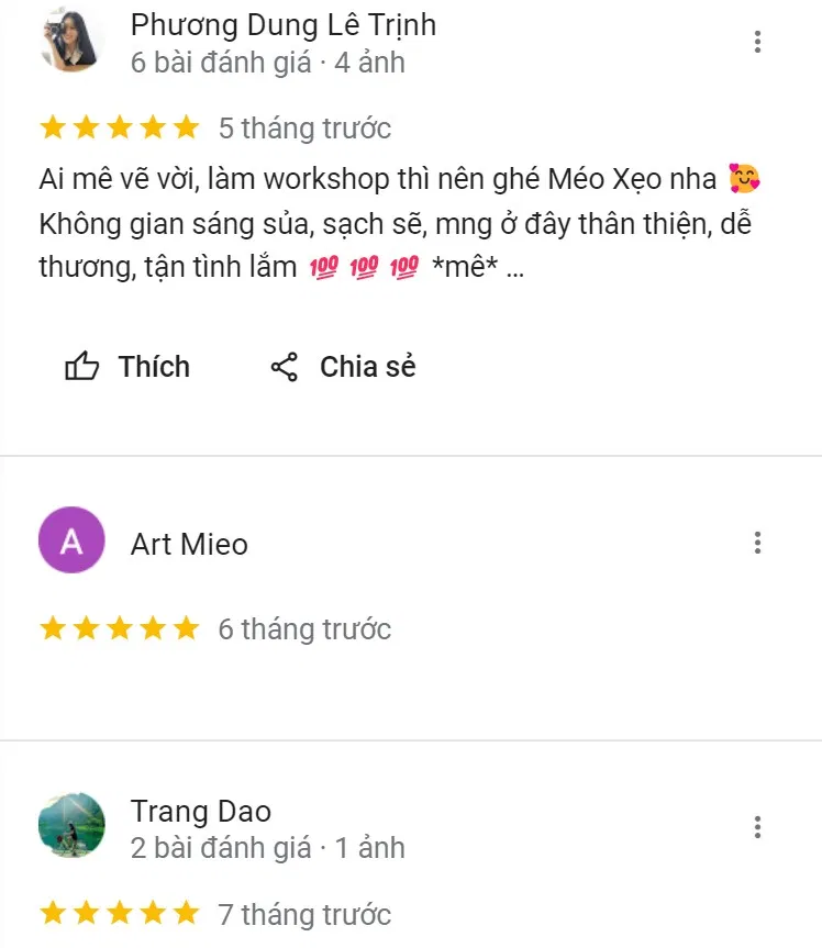 Đánh giá của khách hàng về workshop
